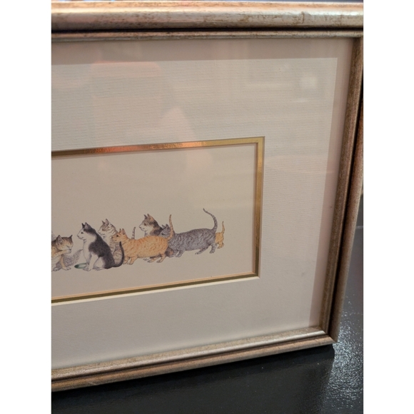 Vintage Cat Art Diane L. Patterson “Kitty-Cornered” Cat Print Framed - Picture 2 of 12